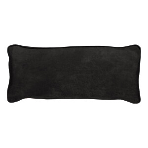 WOOOD Sierkussen 'Bean' 30 x 70cm, Recycle leer, kleur Zwart