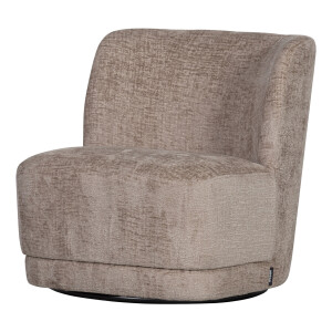 WOOOD Draaifauteuil 'Atty' Structure Velvet, kleur Zand