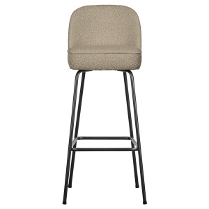 WOOOD Barstoel 'Vogue' Bouclé, kleur Beige (zithoogte 80cm)