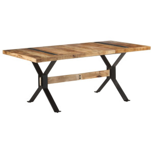 vidaXL Eettafel 180x90x76 cm ruw mangohout