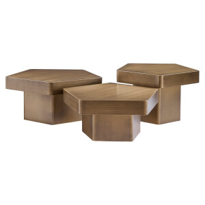 Richmond Salontafel 'Hexa' Set van 3 stuks, kleur Brushed Gold