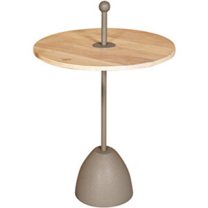 by Mooss - Bijzettafel - Green Gray - Rond - Metaal - Hout - Handvat - L - Ø 50