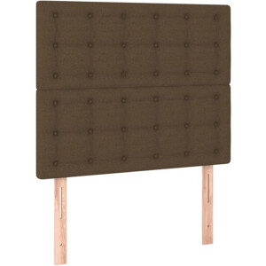 vidaXL - Hoofdborden - 2 - st - 100x5x78/88 - cm - stof - donkerbruin