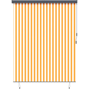 vidaXL - Buitenzonwering - Rolgordijn - Oranje - en - wit - 220 - x - 250 - cm - Stof