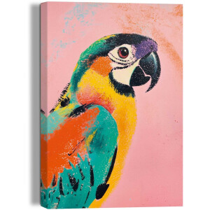 Schilderij Coloured Parrot - 30x20cm - Canvas - REINDERS