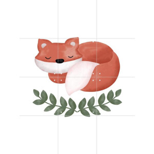 IXXI Fox Serenity, BAINAI - 60 x 80 cm - Gratis ophangtool - Grote wanddecoratie en posters Kinderkamer, Babykamer, Kinderen