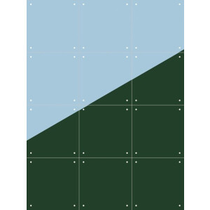IXXI Color blocking - Blue Green, Allon Dery - 60 x 80 cm - Gratis ophangtool - Grote wanddecoratie en posters - Grafisch Ontwerp, Kleurrijk