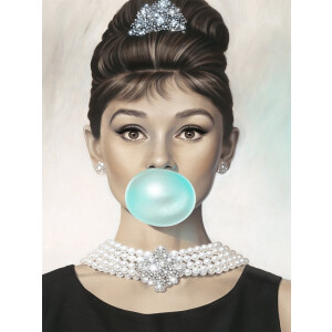 Urban Muse with Bubblegum- Kristal Helder Galerie kwaliteit Plexiglas 5mm. - Blind Aluminium Ophang-frame - Luxe wanddecoratie - Fotokunst - professioneel verpakt en gratis bezorgd