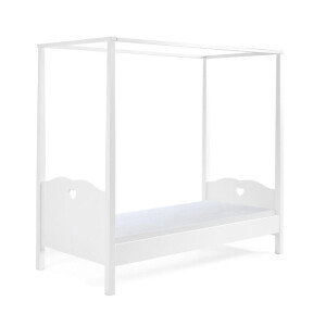 Leen Bakker - Vipack Hemelbed Amori Met Nachtkastje - MDF - Wit