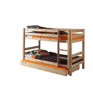 Leen Bakker - Vipack Stapelbed Pino Met Onderbed - 140x103x208 Cm - Grenenhout - Beige