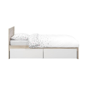 Leen Bakker - Bed Tempo Incl. Ladenset - Eikenkleur - 90x200 Cm - Spaanplaat - Bruin
