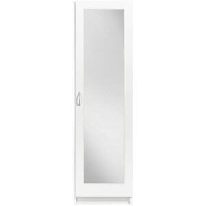 Leen Bakker - Kledingkast Varia 1-deurs Inclusief Spiegel - 175x49x50 Cm - Spaanplaat - Wit