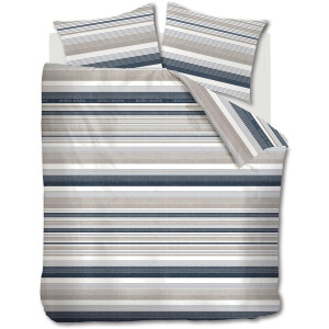 Riviera Maison Sturdy Stripe dekbedovertrek - Lits-Jumeaux - 240x200/220 - Marineblauw