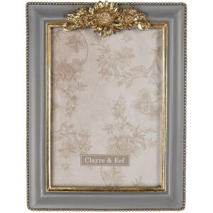 Clayre & Eef Fotolijst 13x18 cm Grijs Kunststof