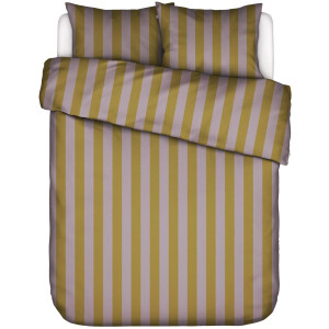 ESSENZA Minte Stripe Dekbedovertrek Pale purple - Olive - Tweepersoons – 200x200/220 cm