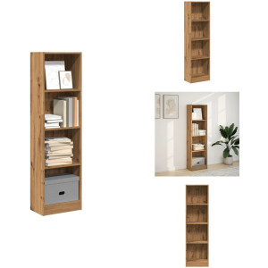 vidaXL Boekenkast - Boekenkasten - Boeken Plank - Schappenkast - Boekenkast 40x24x143 cm bewerkt hout artisanaal eikenkleurig