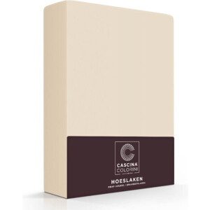 Premium Egyptische percale katoen hoeslaken zand - 140x200 (tweepersoons) - meest luxe katoensoort - hogere weefdichtheid en garenfijnheid - perfecte pasvorm