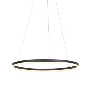 QAZQA Design hanglamp zwart 80 cm incl. LED 3-staps dimbaar - Anello