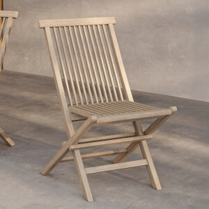 Nohr Inklapbare Tuinstoel 'Amberia' Teakhout, kleur Whitewash