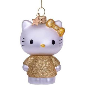 Vondels Ornament glass Hello Kitty w|gold dress H9cm w|box
