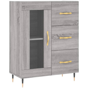 vidaXL Dressoir 69,5x34x90 cm bewerkt hout grijs sonoma eikenkleurig