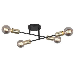 Highlight Plafondlamp Sticks 4 lichts Ã 60 cm goud zwart