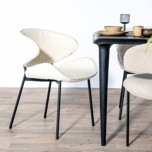 Eleonora Eetkamerstoel 'Tess' Bouclé, kleur Beige