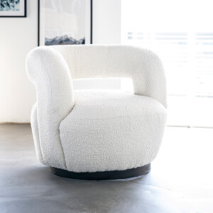 Eleonora Draaifauteuil 'Sharon' Bouclé, kleur Beige