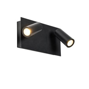 QAZQA Moderne buiten wandlamp zwart incl. LED 2-lichts IP54 - Simon