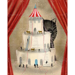 IXXI Let the Show begin, Jeska Verstegen - 80 x 100 cm - Gratis ophangtool - Grote wanddecoratie en posters - Speels, Kleurrijk, Illustraties