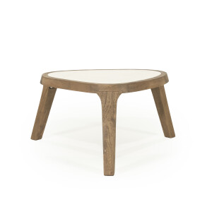 Eleonora Organische Salontafel 'Fred' Marmer en mangohout, 51 x 60cm