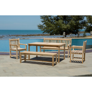 Artistiq Tuinset 'Jalela' 2 fauteuils + 2 banken + tafel, Teakhout