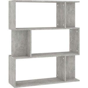 vidaXL - Boekenkast/kamerscherm - 80x24x96 - cm - bewerkt - hout - betongrijs