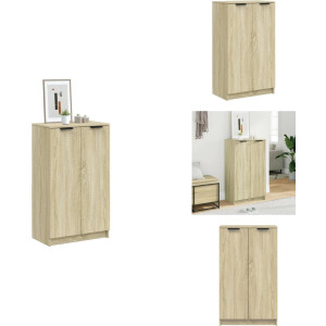 vidaXL Schoenenrek - Schoenenrekken - Opbergrek Voor Schoenen - Schoenenstellage - Schoenenkast 59x35x100 cm bewerkt hout sonoma eikenkleurig