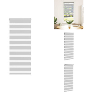 vidaXL Zebra Jaloezie - Zebra Jaloezieën - Zebra Rolgordijn - Dubbel Rolgordijn - Zebra rolgordijn 55x150 cm stofbreedte 50,9 cm lichtgrijs
