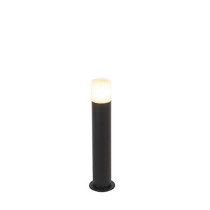 QAZQA Buitenlamp zwart met opaal witte kap 50 cm - Odense