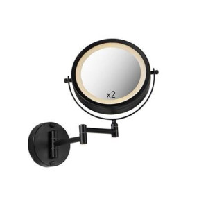 QAZQA Design badkamerspiegel zwart incl. LED verstelbaar IP44 -