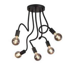 Highlight Plafondlamp Flex Zwart Mat Zwart 50cm 5 Lichts