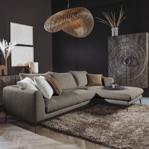 Tower Living 2,5-zits Loungebank 'Nottingham' Bouclé, Rechts, kleur Taupe
