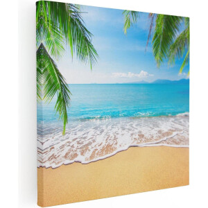 Artaza Canvas Schilderij Tropisch Strand En Zee - 50x50 - Foto Op Canvas - Canvas Print
