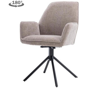 Eetkamerstoel Amaro met armleuning draaibaar - stof Nature 120 Beige grey