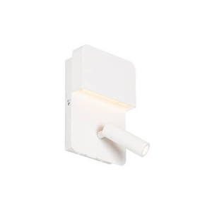 QAZQA Wandlamp wit incl. LED met USB en leeslamp met schakelaar -