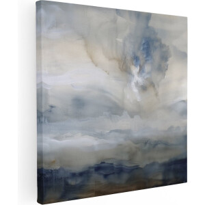 Artaza Canvas Schilderij Abstract Kunstwerk met Blauwe en Witte Wolken - 40x40 - Klein - Foto Op Canvas - Canvas Print
