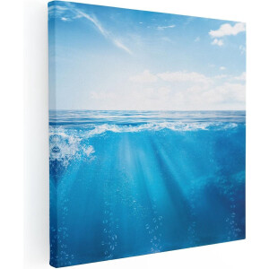 Artaza Canvas Schilderij Helder Blauwe Zee Onder Water - 60x60 - Foto Op Canvas - Canvas Print