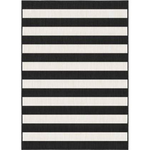Interieur05 Buitenkleed Stripes zwart|wit dubbelzijdig - 200x290 cm