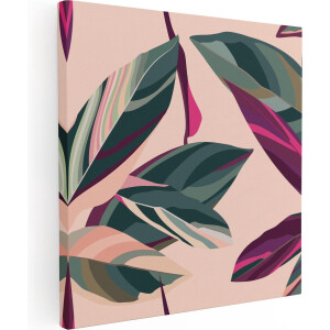 Artaza Canvas Schilderij Bloem Bladeren - Bloemen - Abstract - 40x40 - Foto Op Canvas - Canvas Print