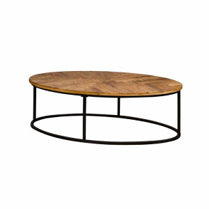 Tower Living Ovale Salontafel 'Viola' Mangohout, 135 x 75cm, kleur Naturel