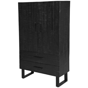 LABEL51 Opbergkast 'Santos' 160 x 94cm, Mangohout, kleur Zwart
