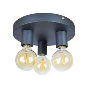 Urban Interiors plafondlamp 'Triple' Ø25cm, kleur Vintage Black