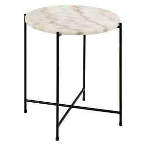 Bendt Bijzettafel 'Carolien' Wit Marmer, Ø42cm